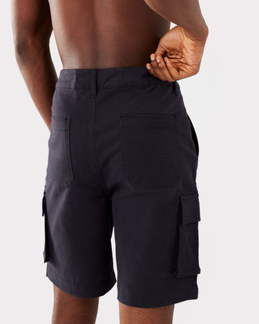 Men's Navy Cotton Cargo Shorts